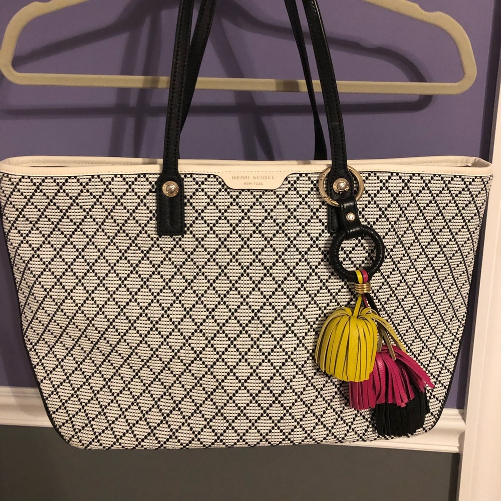 HENRI BENDEL WEST 57TH E/W STRAW TASSEL TOTE